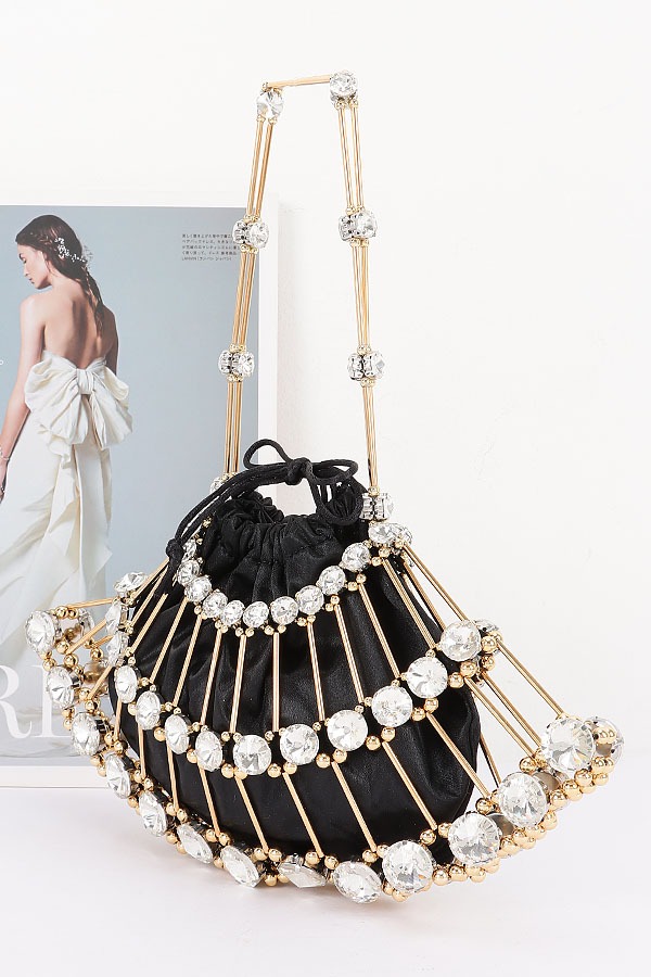 HPC6739 CARTERA CON DIAMANTES NEGRO