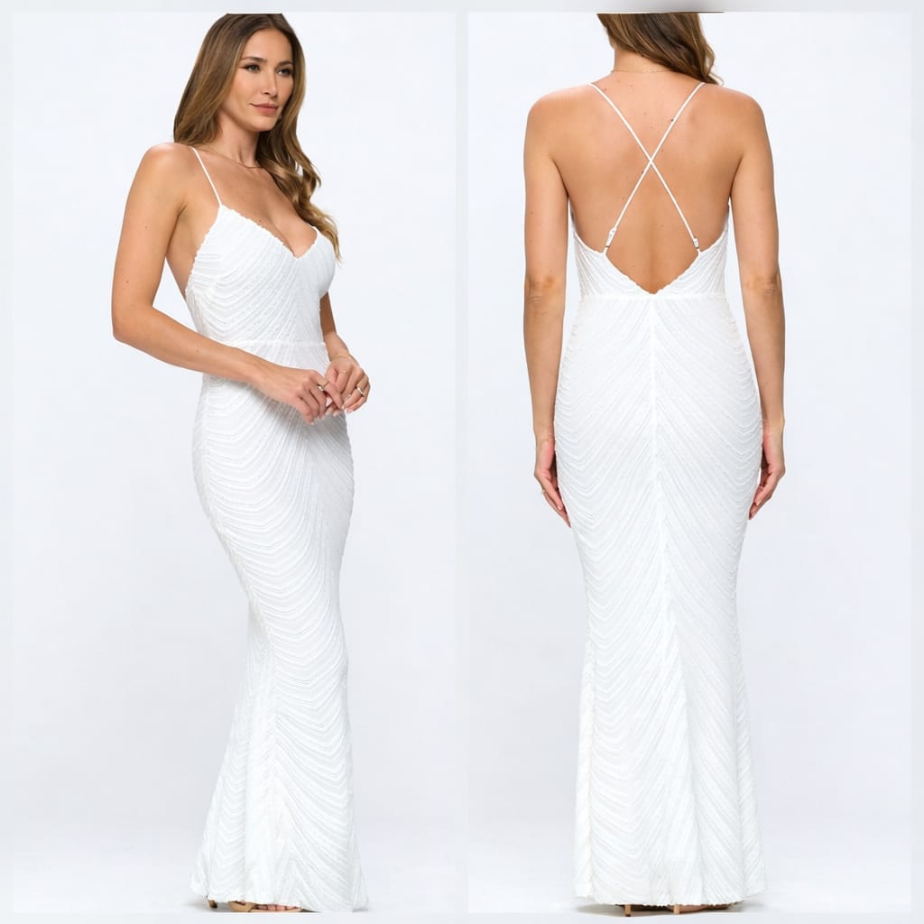 AD1315 LOVESTORY VESTIDO GALA BLANCO