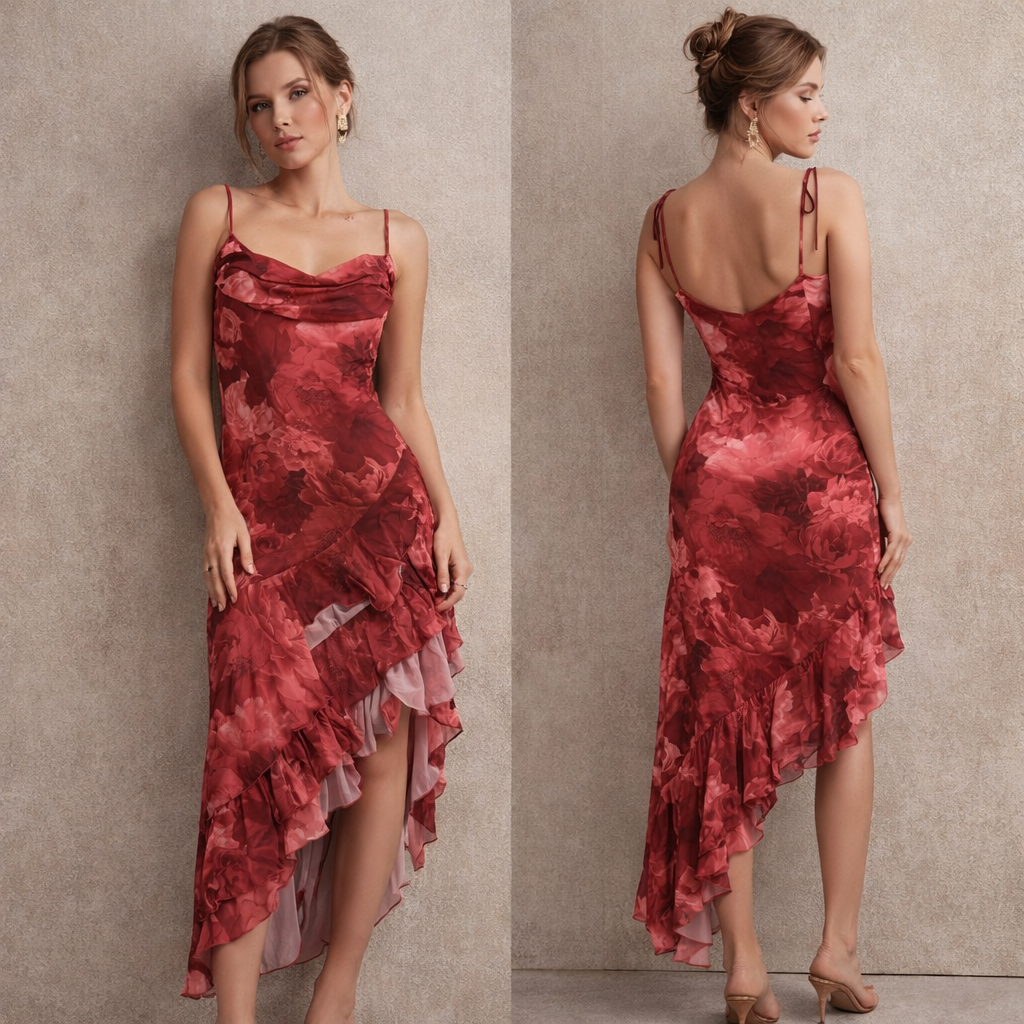 CD4110G LOVESTORY VESTIDO CASUAL ROJO MULTI