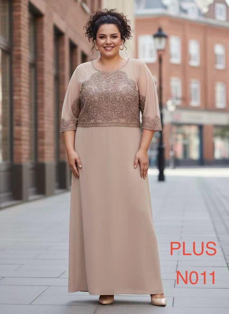 N011 NESLAY VESTIDO LARGO MOCCA