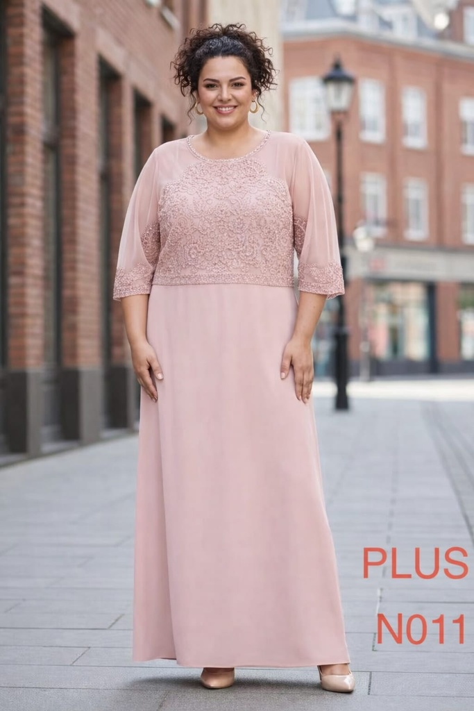 N011 NESLAY VESTIDO LARGO PALO ROSA