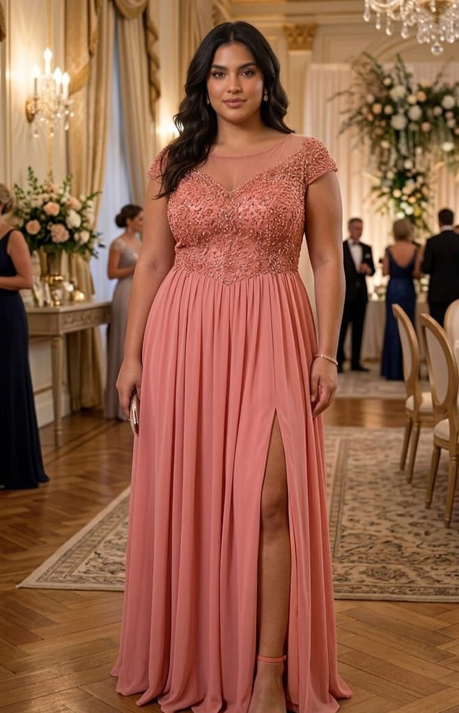 N039 NESLAY VESTIDO LARGO MARRON