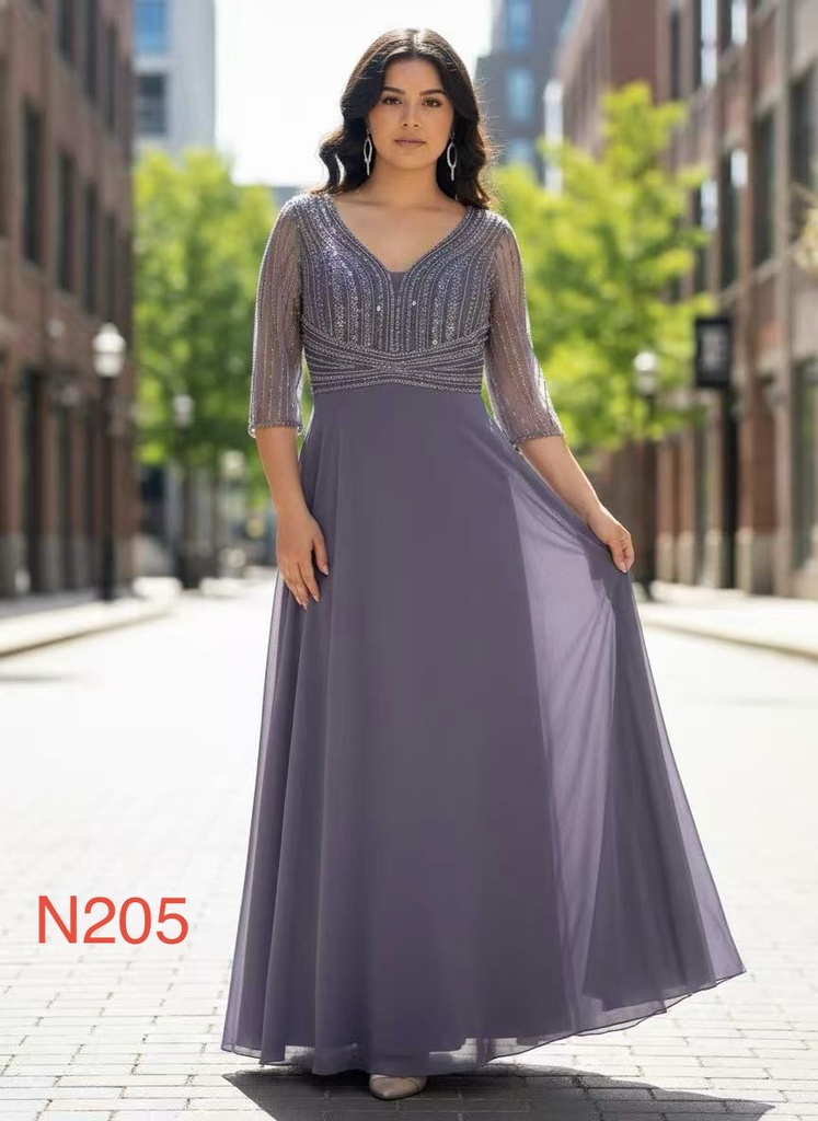 N205 NESLAY VESTIDO GALA LARGO LAVANDA
