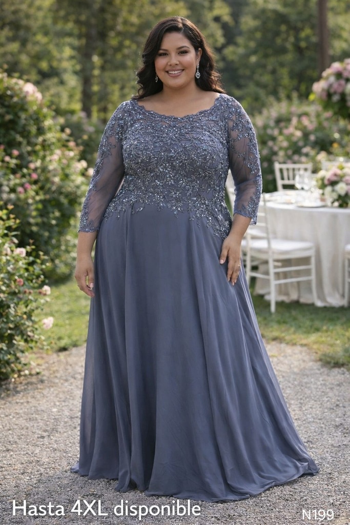 N199 NESLAY VESTIDO LARGO GALA DARK