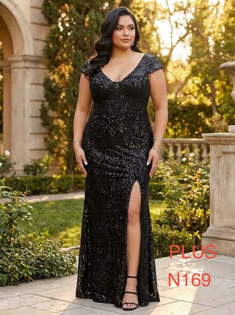 N169 NESLAY VESTIDO LARGO GALA NEGRO