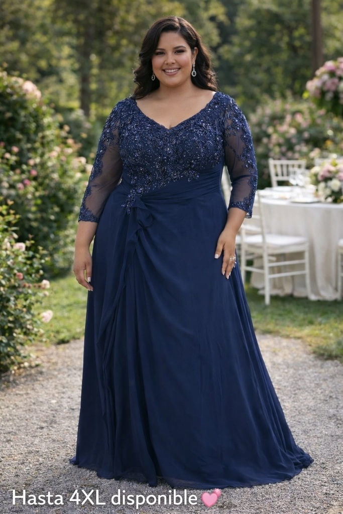 N098 NESLAY VESTIDO LARGO GALA AZUL