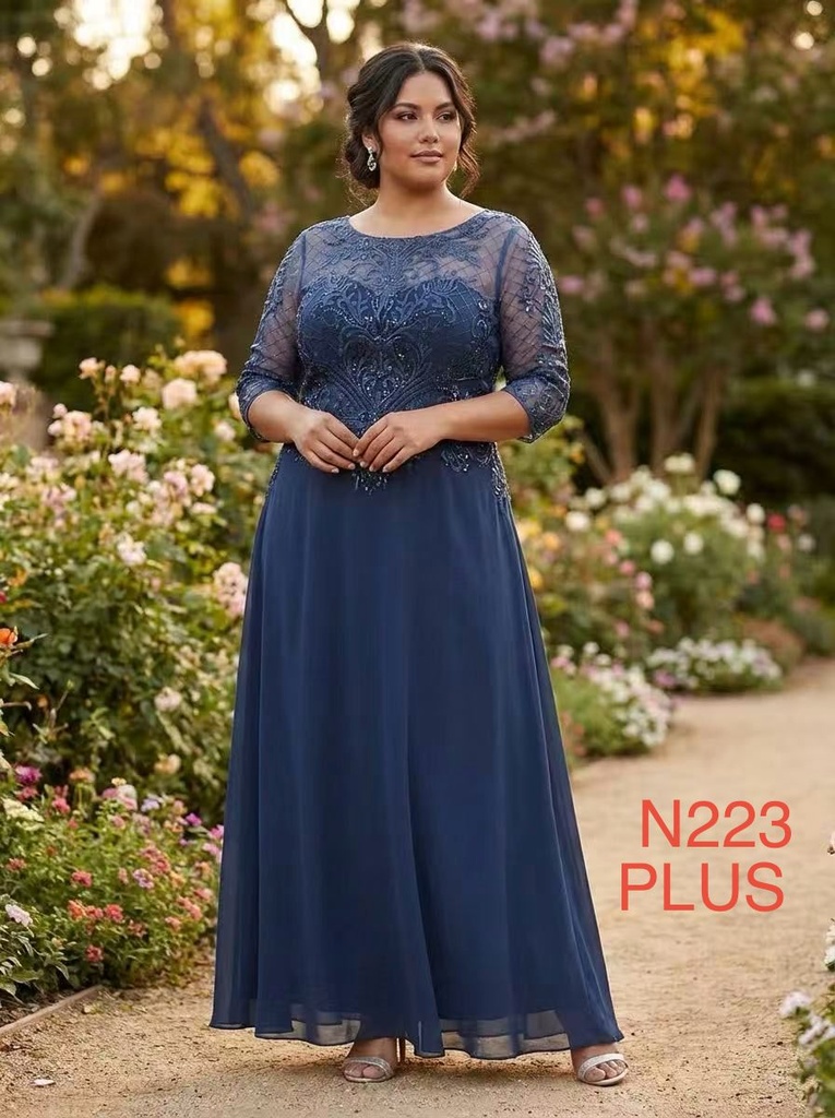 N223 NESLAY VESTIDO LARGO GALA AZUL