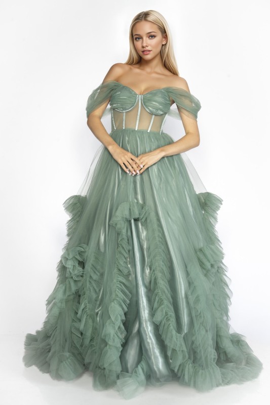 3199 ILY FROM VESTIDO TUL VERDE MENTA