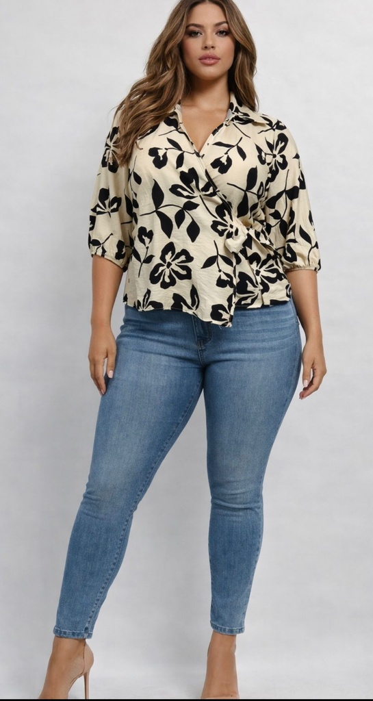 JT0790 VERXY BLUSA CREMA/BLACK