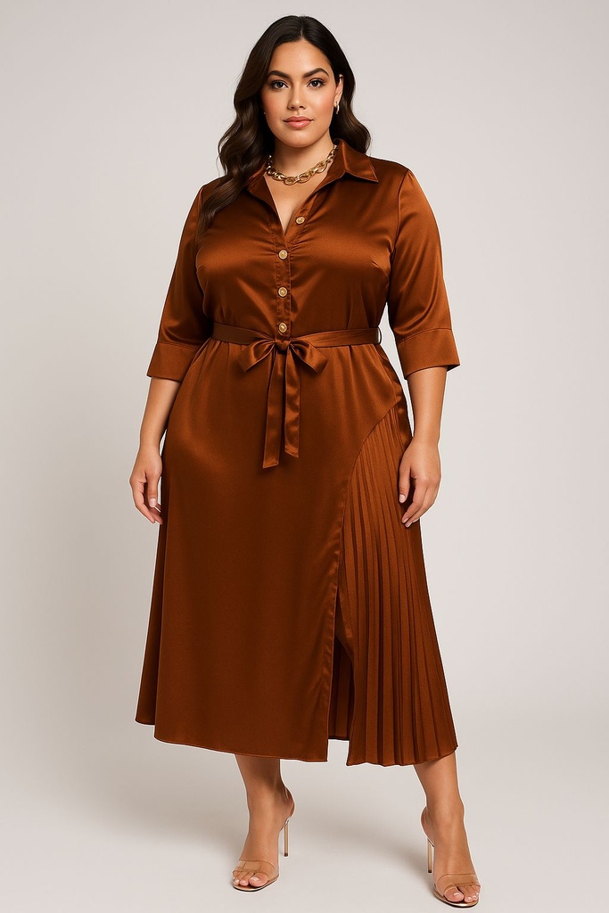 JD183 VERXY VESTIDO SATIN CAMEL