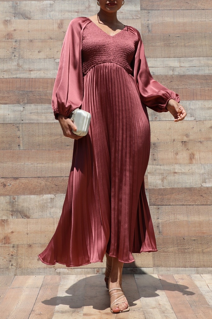 DD7458 DRESS DAY VESTIDO LARGO MAUVE