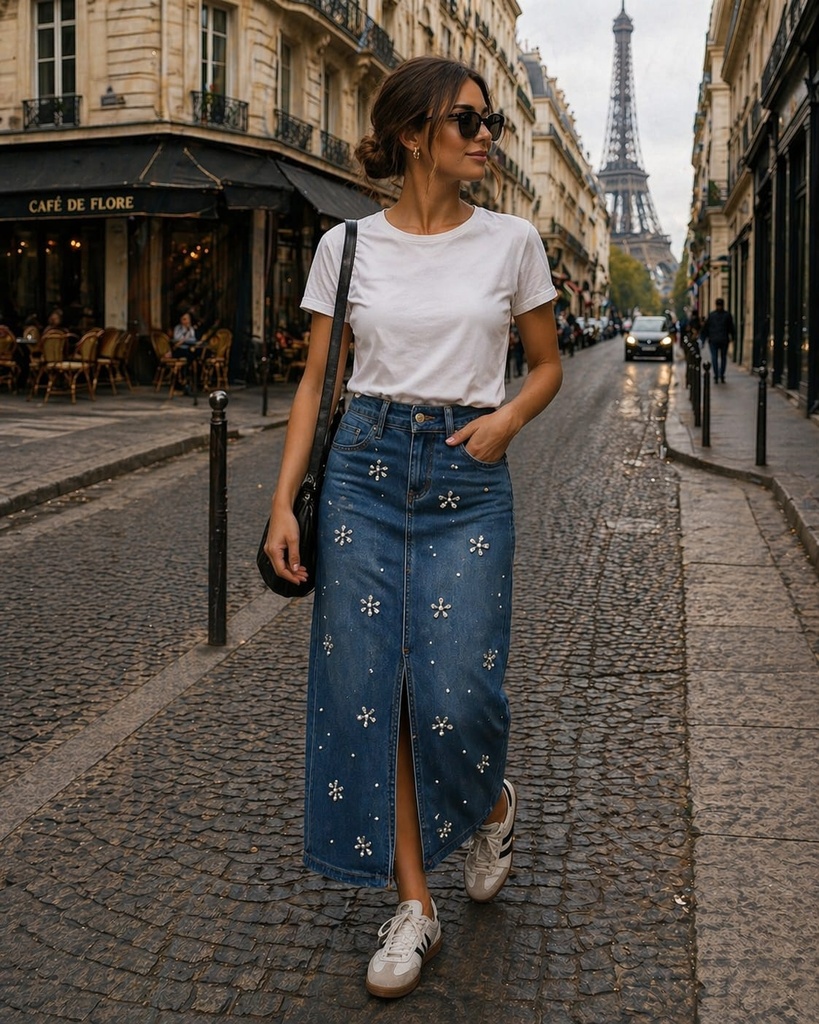 2151 NINA ROSSI FALDA LONA AZUL