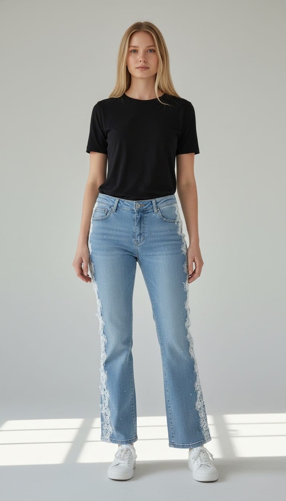 3421 NINA ROSSI PANTALON LONA CELESTE