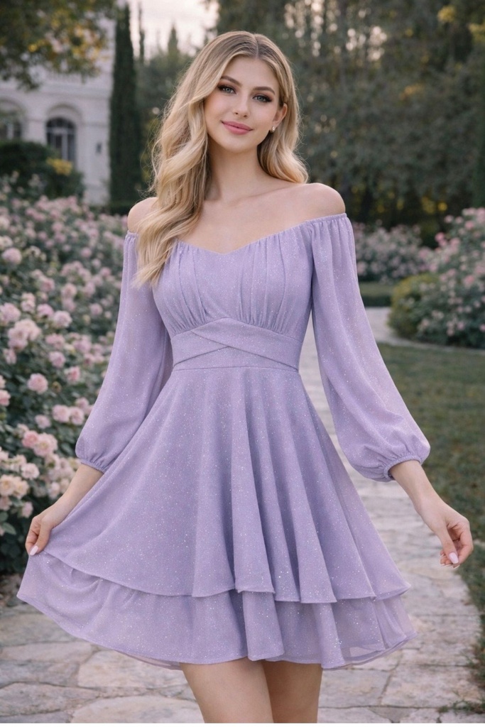 3103 CAPRICHO VESTIDO GLITTER LILA