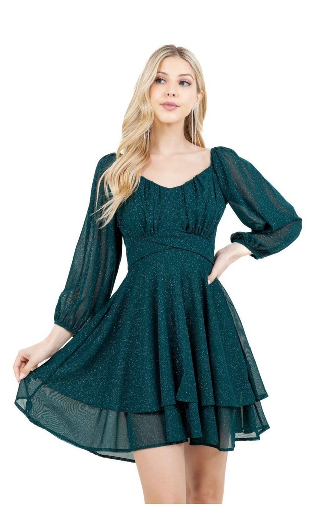 3103 CAPRICHO VESTIDO GLITTER VERDE