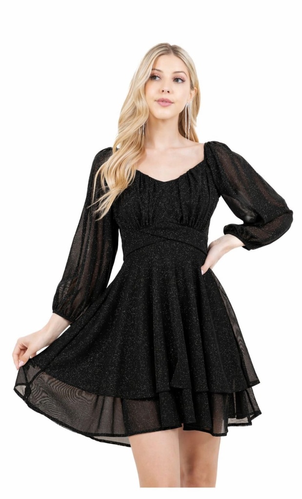 3103 CAPRICHO VESTIDO GLITTER NEGRO