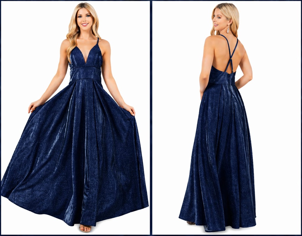 1110 CAPRICHO VESTIDO GLITTER AZUL