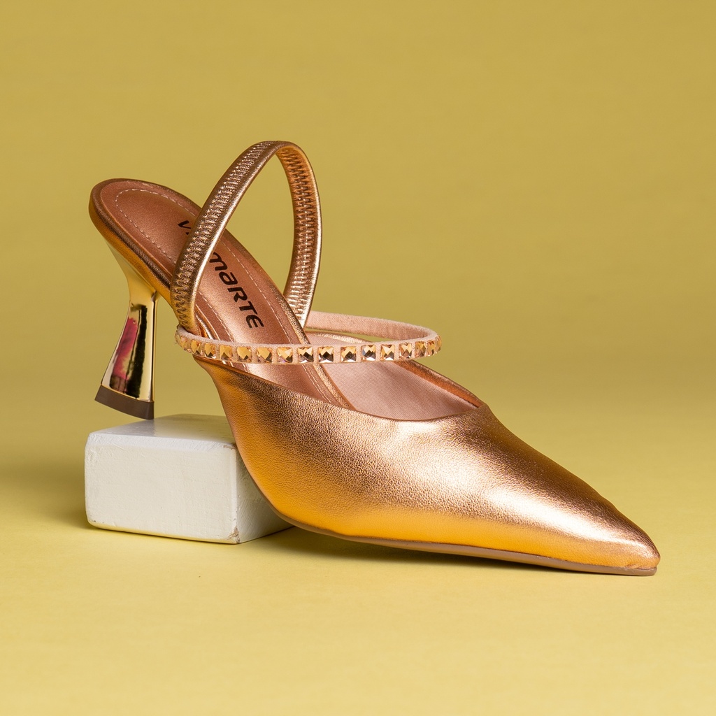 145001 VIAMARTE ZAPATO ORO ROSA METALIZADO