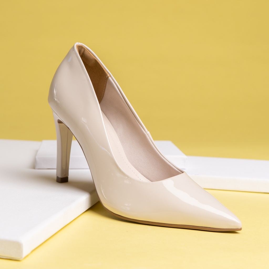 045001 VIAMARTE ZAPATO BLANCO HUESO VERNIZ