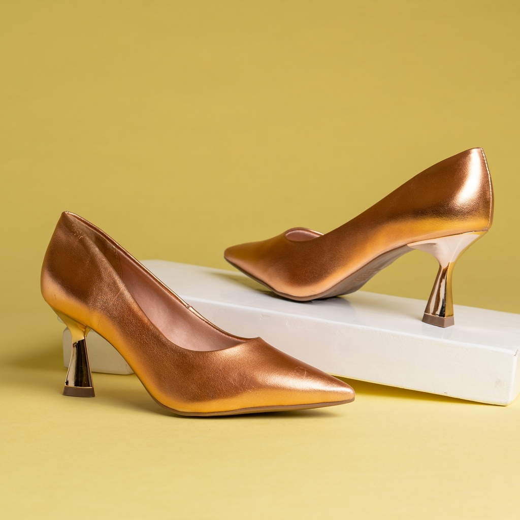 145009 VIAMARTE ZAPATO ORO ROSA METALIZADO