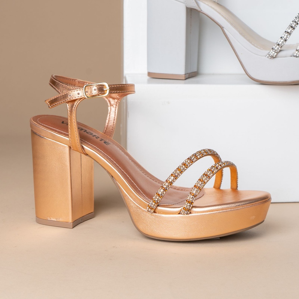 141020 VIAMARTE SANDALIA ORO ROSA METALIZADO