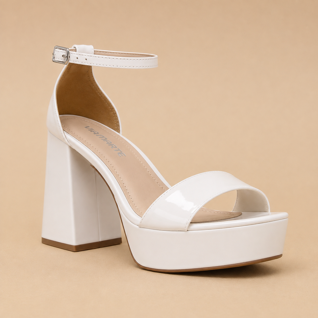 13102 VIAMARTE SANDALIA BLANCO VERNIZ