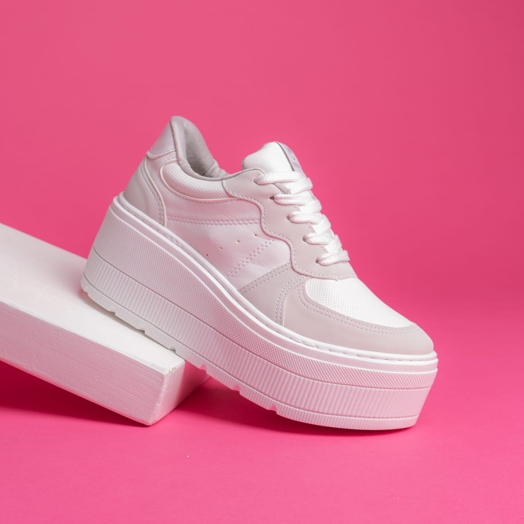 034006 VIAMARTE TENIS BLANCO GRIS NAPA