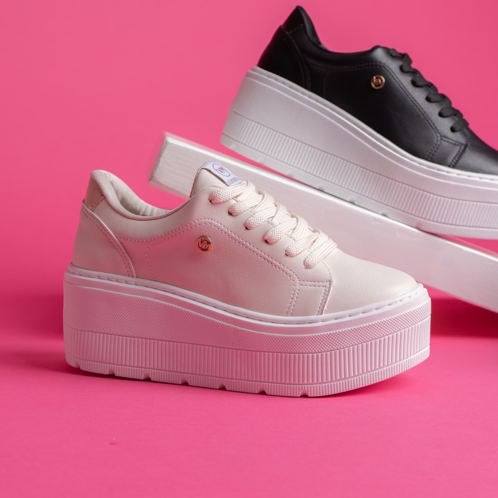 034002 VIAMARTE TENIS CREMA NAPA  