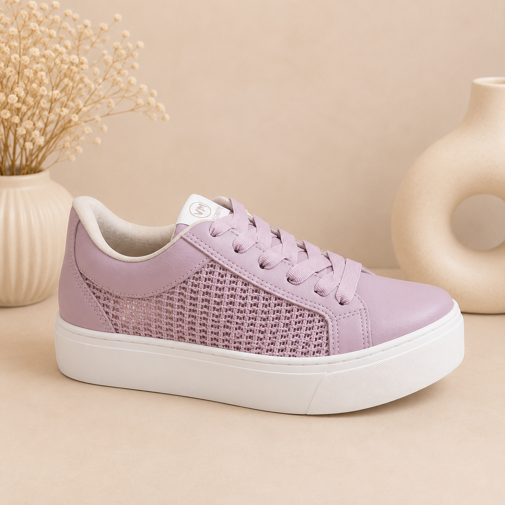11801 VIAMARTE TENIS LILA NAPA TEJIDO