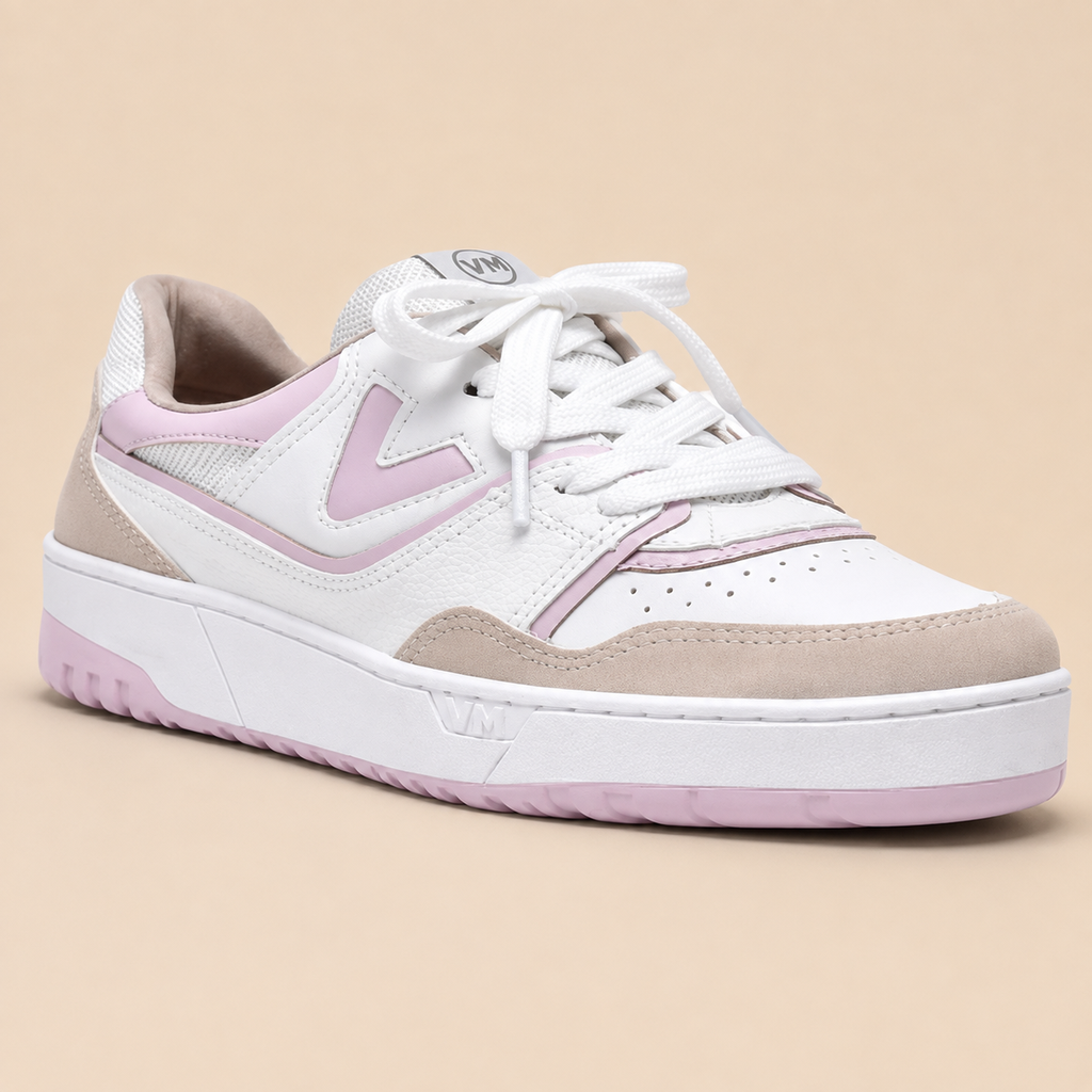 13102 VIAMARTE TENIS BLANCO ROSA NAPA
