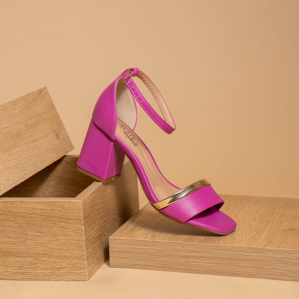 8436.216 BEIRA RIO SANDALIA FUCSIA NAPA TIRA DORADA