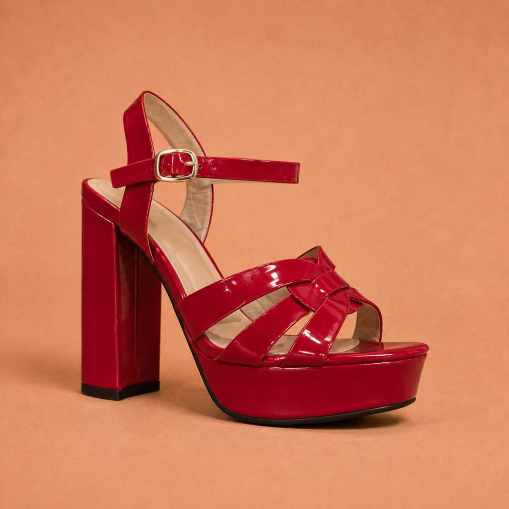 ELEANOR-35 TOP MODA ROJO CHAROL