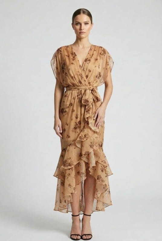 DM5038 MISSA VESTIDO FLOREADO CAMEL