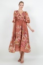 DM4392 MISSA VESTIDO FLOREADO TERRACOTA