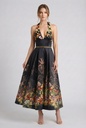DM5136 MISSA VESTIDO FLOREADO NEGRO
