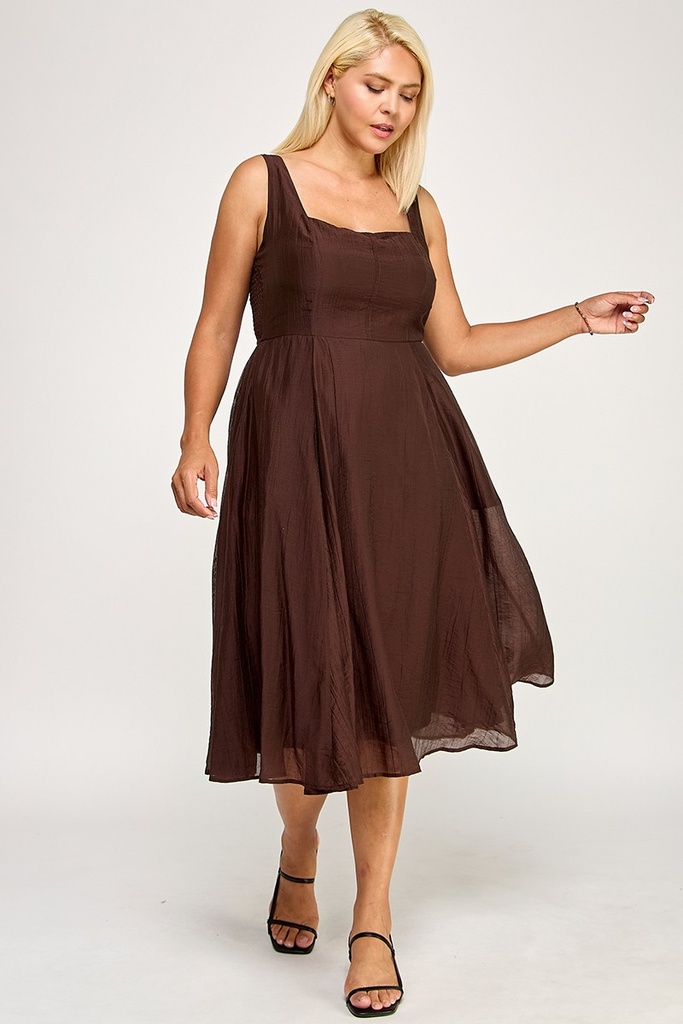 D5544X BLD VESTIDO MIDI PLUS CAFE
