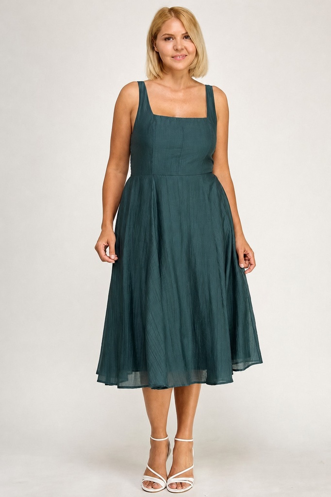 D5544X BLD VESTIDO MIDI PLUS VERDE