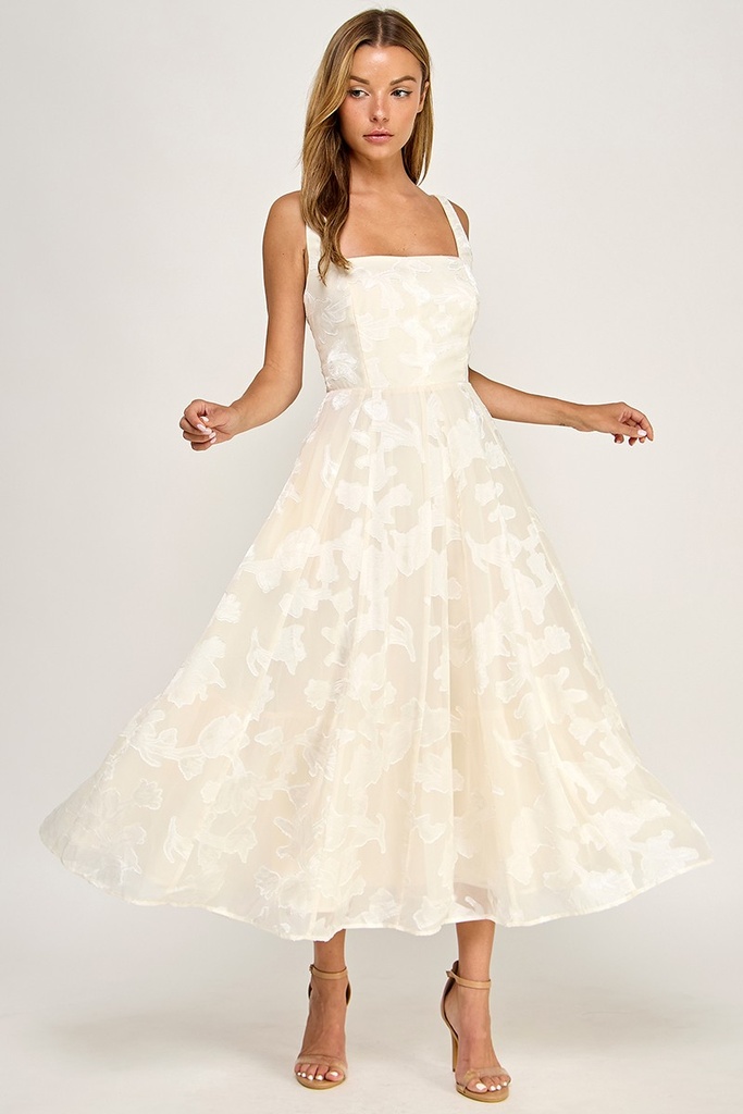 D5782S BLD VESTIDO FLOREADO CREMA