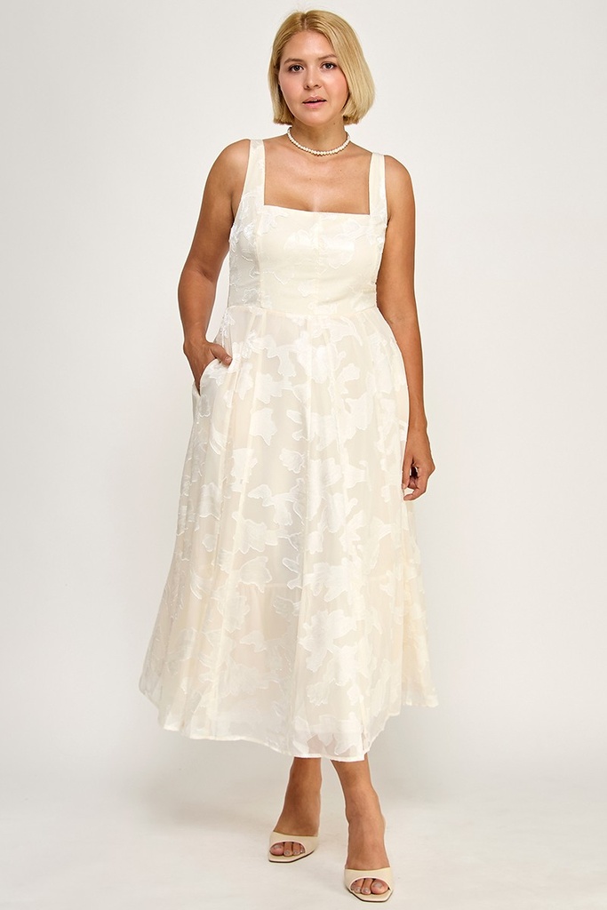 D5782XS BLD VESTIDO FLOREADO CREMA