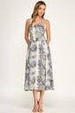 D5526S-3 BLD VESTIDO FLOREADO CREMA/AZUL