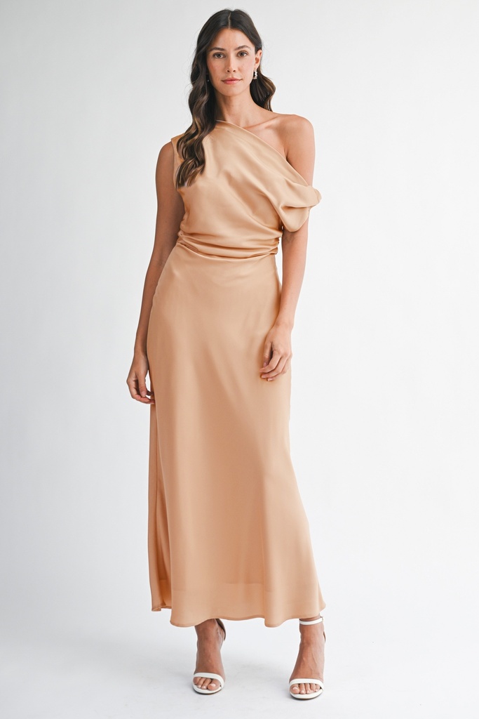 MD6194 MBE VESTIDO LARGO SATIN MOCA