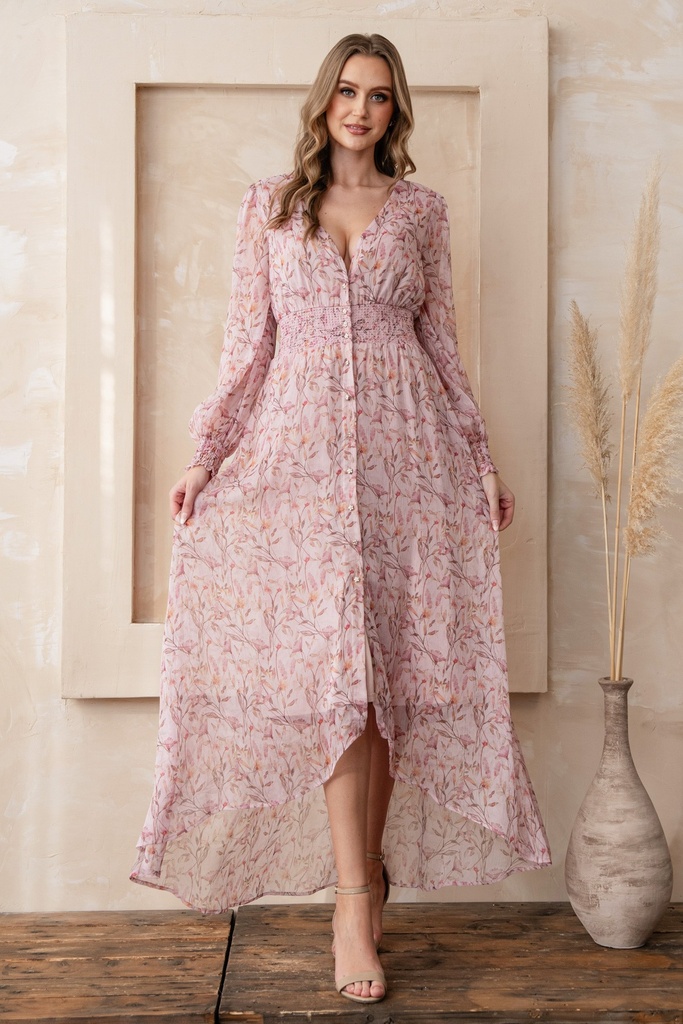 M22355 SIBU VESTIDO FLOREADO ROSA