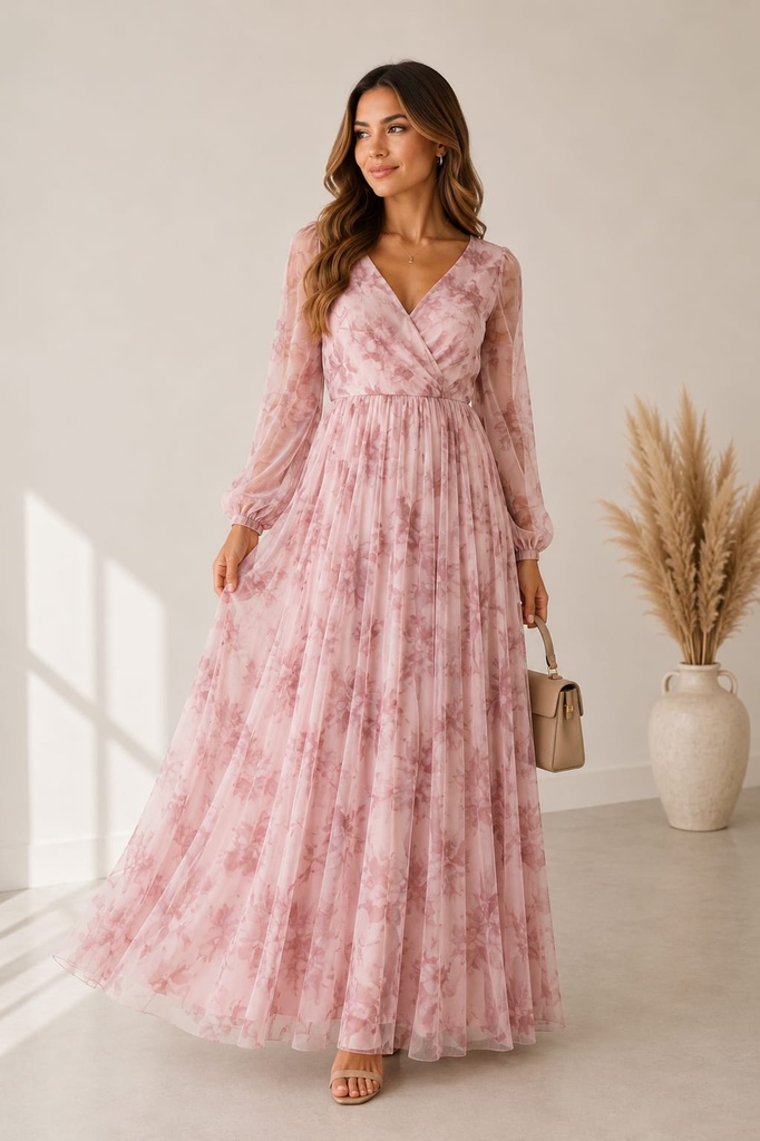 M22901 SIBU VESTIDO FLOREADO ROSA