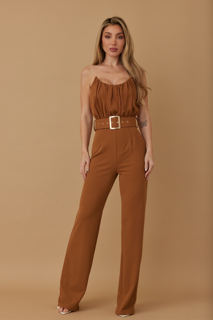 JP83745 VLTE ENTERIZO CON CINCHO COGNAC