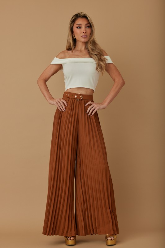P83598 VLTE PANTALON PLISADO COGNAC