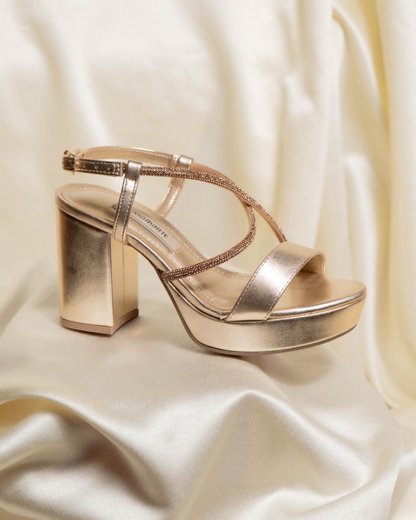 141033 VIAMARTE SANDALIA DORADO METAL