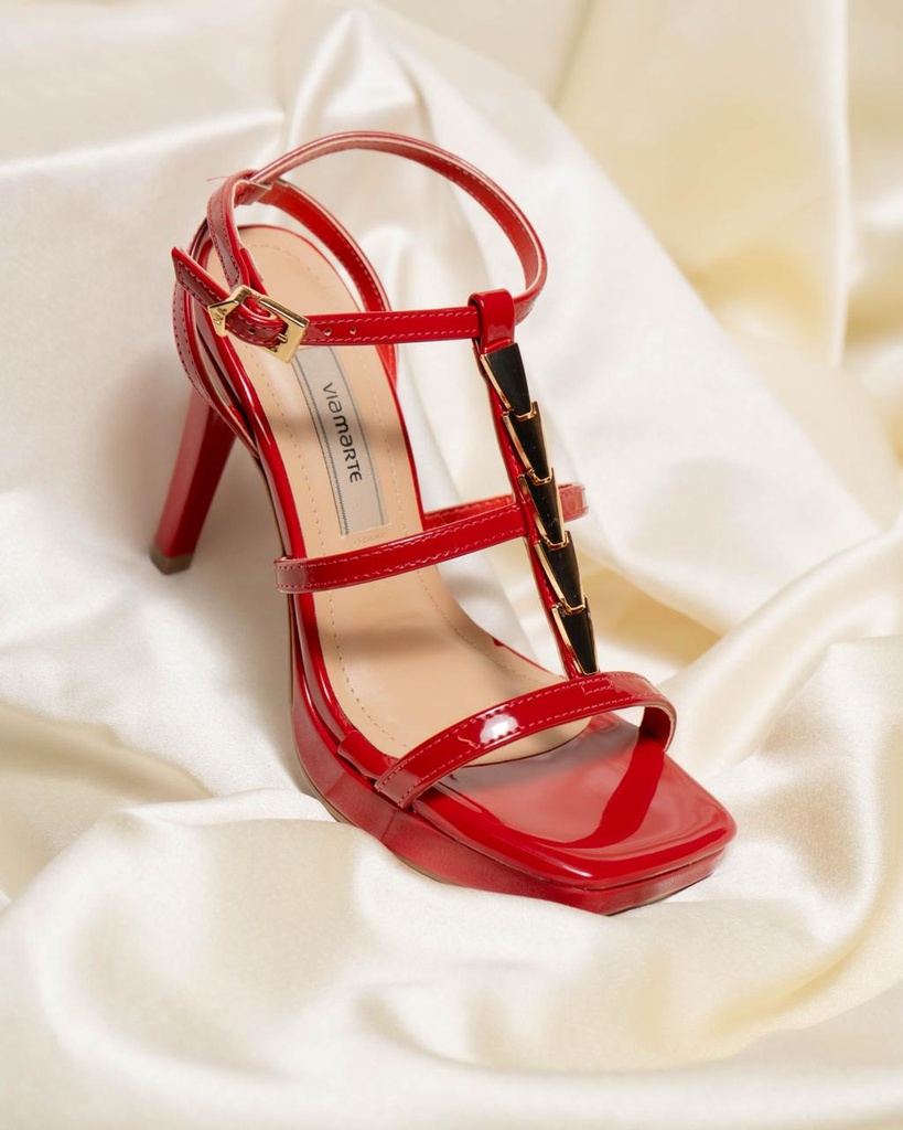 406004 VIAMARTE SANDALIA ROJO VERNIZ