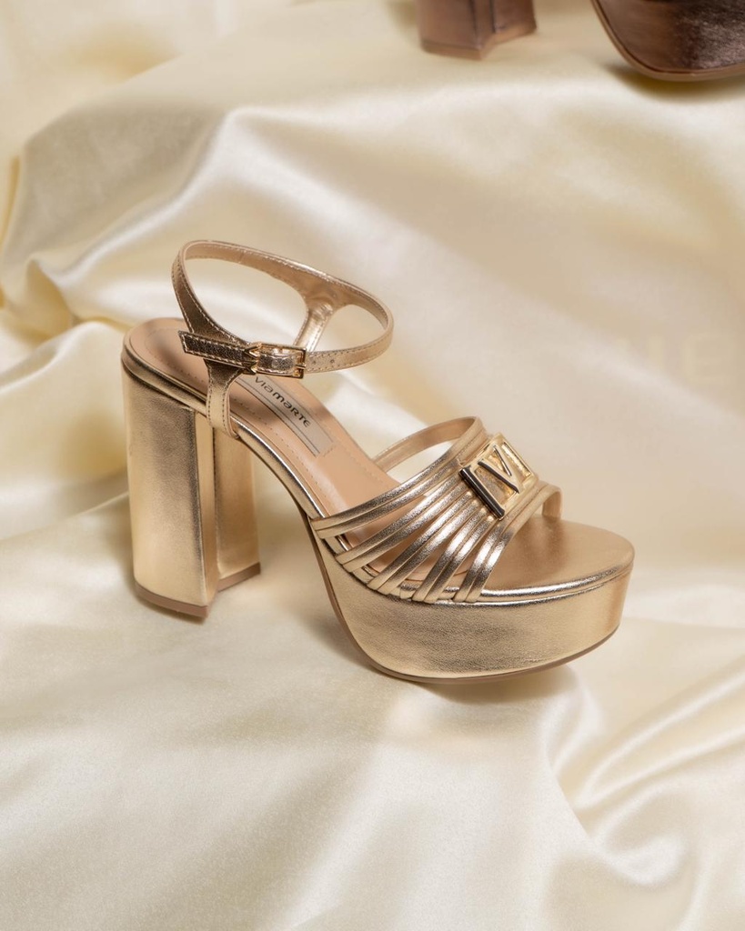 407005 VIAMARTE SANDALIA DORADO METAL