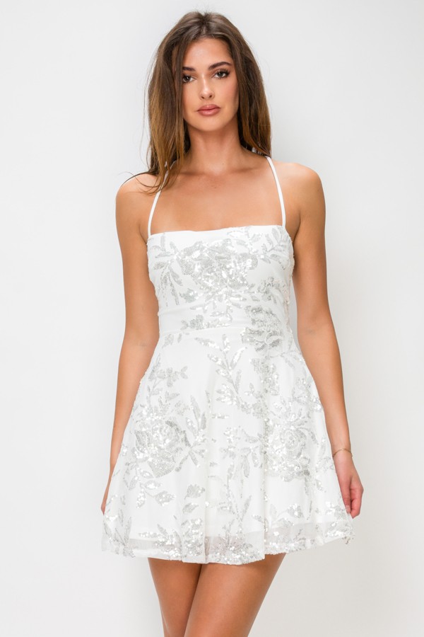 CD55675-1 LVSE VESTIDO CORTO BLANCO