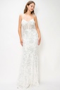 CD55727-2 LVSE VESTIDO LENTEJUELAS BLANCO/PLATA